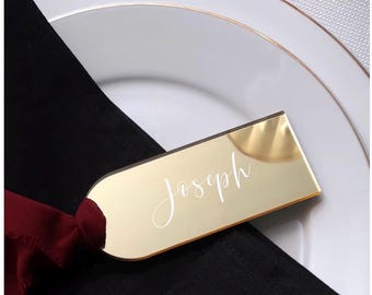 Benutzerdefinierte Acryl-Hochzeits-Platzkarten - Personalisierte Gastnamenkarten für Tisch-Sitzkarten