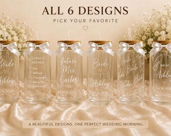 Taza de café helado personalizada / Regalo para la fiesta nupcial / Regalo para la novia / Regalo para las damas de honor / Taza para la mañana de la boda / Taza de vidrio personalizada
