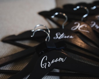 Personalized Groom Hanger, Wedding Suit Hanger, Custom Groom Gift, Groom Wedding Hanger, Engraved Wooden Hanger, Wedding Day Keepsake