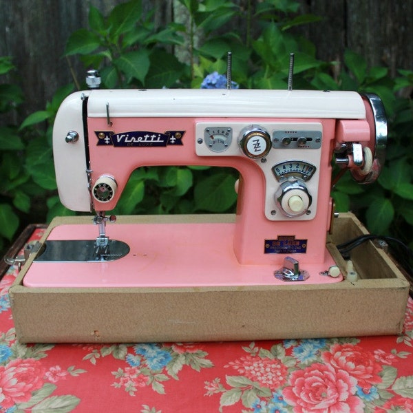 Reserve for Mardi Do Not Purchase if You Are Not Mardi Vintage Sewing Machine Visetti 1950s Pink Refurbished