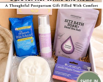 Paquete de cuidados posparto para mamás primerizas, caja de regalo para la recuperación de la nueva mamá, kit de artículos esenciales después del parto, regalo para baby shower o para el hospital.