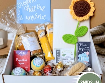 Luxury Spa Gift Box for Women, Self Care Gift for Her, Birthday Gift Basket, Stress Relief Thinking of You Care Package