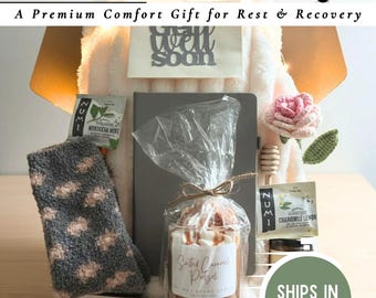 Deluxe Get Well Bald Pflegepaket, nach der OP Genesung Geschenkkorb mit Decke und Tagebuch, Geschenk nach dem Krankenhaus für ihre Heilung und Komfort