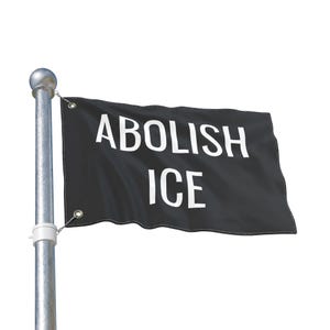 Abolish ICE Flag | Double-Sided Black Protest Banner