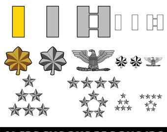 軍の階級章 (シェブロン、陸軍の標識)。Cricut 用のカット ファイル