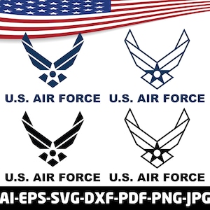 U.S Air Force Logo SVG Bundle, Airforce Svg, Patriotic, Vector, Cricut, Cut file