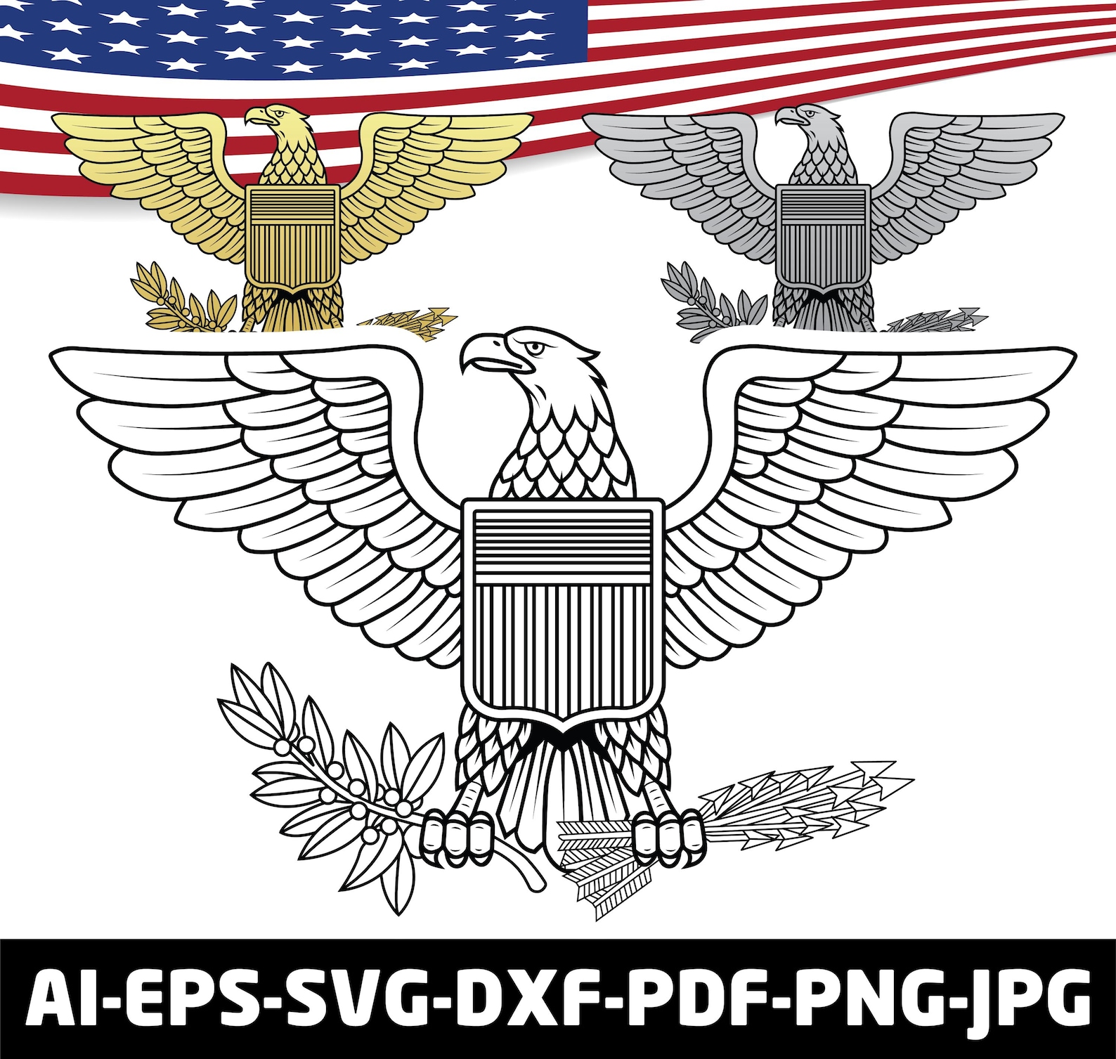 Colonel Rank Insignia SVG, Military Eagle Cut File (DXF, EPS) - Etsy