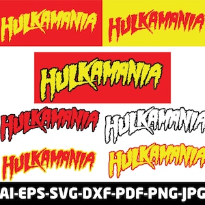 Hulkamania Logo Vector SVG Bundle, Cricut Cut File, Hulk Hogan