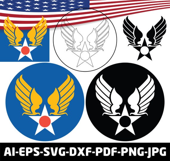 US Army Air Corps Hap Arnold Wings Svg Bundle Vector, Cricut, Cut
