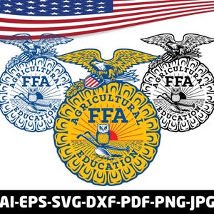 FFA-embleemvector - SVG: agrarisch onderwijslogo, snijbestand, Cricut, lasersnijden