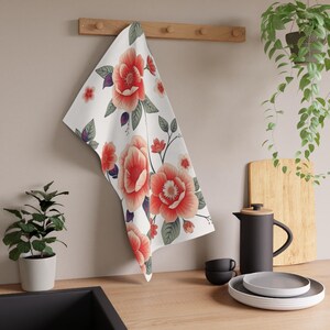 Japanische Blumen Geschirrtücher: Lebendiges botanisches Küchendekor