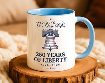 Caneca Patriótica "Nós, o Povo", 250 Anos do Design do Sino da Liberdade, Caneca Comemorativa da Herança Americana, Utensílio para Bebidas em Celebração da Liberdade