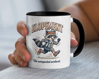 Caneca Guaxinim Correndo para Casamento a Dois, Caneca de Café para Treino Inesperado, Presente Divertido para Corredores, Caneca Fofa para Corredor, Casamento e Noivado com Humor