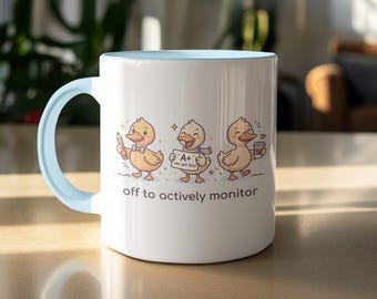 Caneca Pato Fofo, Caneca de Café Nota 10, Presente para Amante de Chá que Monitora Ativamente, Presente para Estudante Motivado, Utensílio de Bebida Animal Kawaii