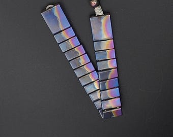 Anodized Titanium Mountain Sunset Chetki - AroundSquare Remeshok Chetki - One of a Kind