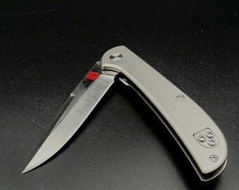 Small Titanium Pocket Knife Flipper - Al Mar Ultralight Hawk Frame Lock - Customized for You