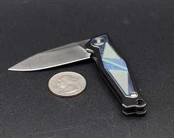 Customized Dreamtech Mini Zirconium Knife with Anodized Titanium Inlay, M390 Blade -- One of a Kind
