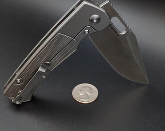 Titanium EDC Tactical Knife with Textured Scales - Artisan Cutlery Revell - Customized for You
