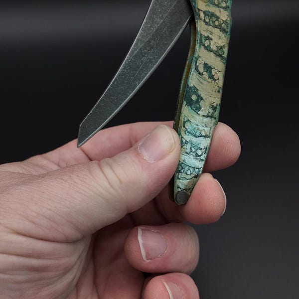 Brous Blades Minikami Customized Limited Edition Brass Flipper Knife – One of a Kind