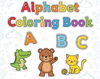 Animal Alphabet Coloring Book for Kids: ABC Learning Activity (digital ...