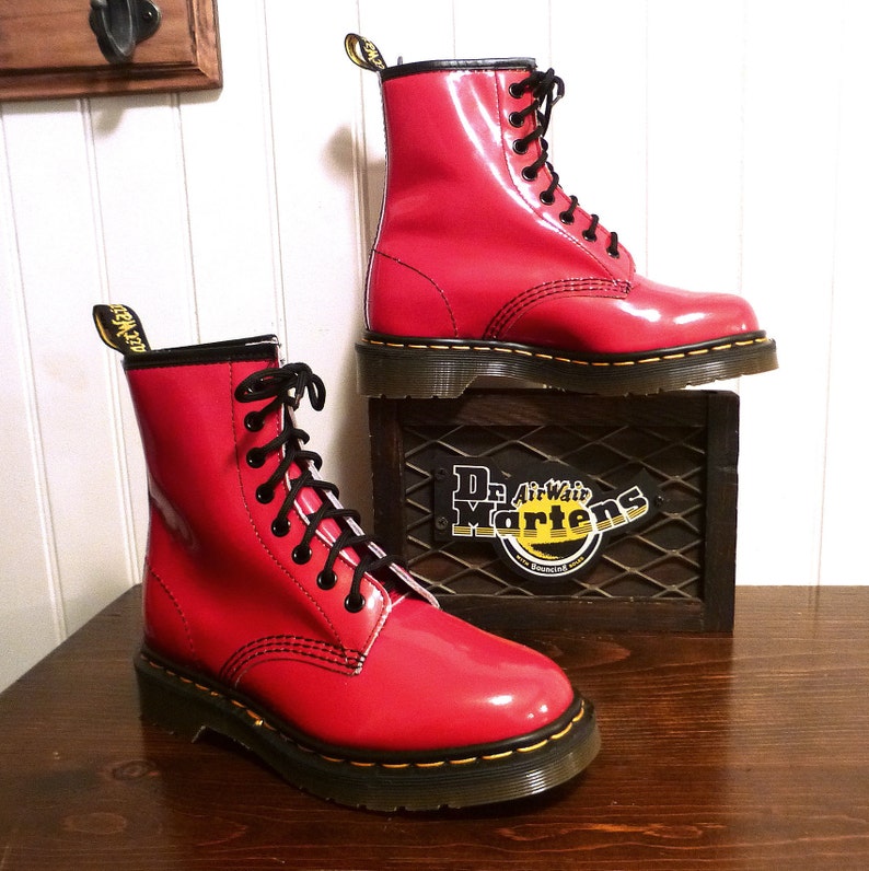 burgundy patent leather doc martens