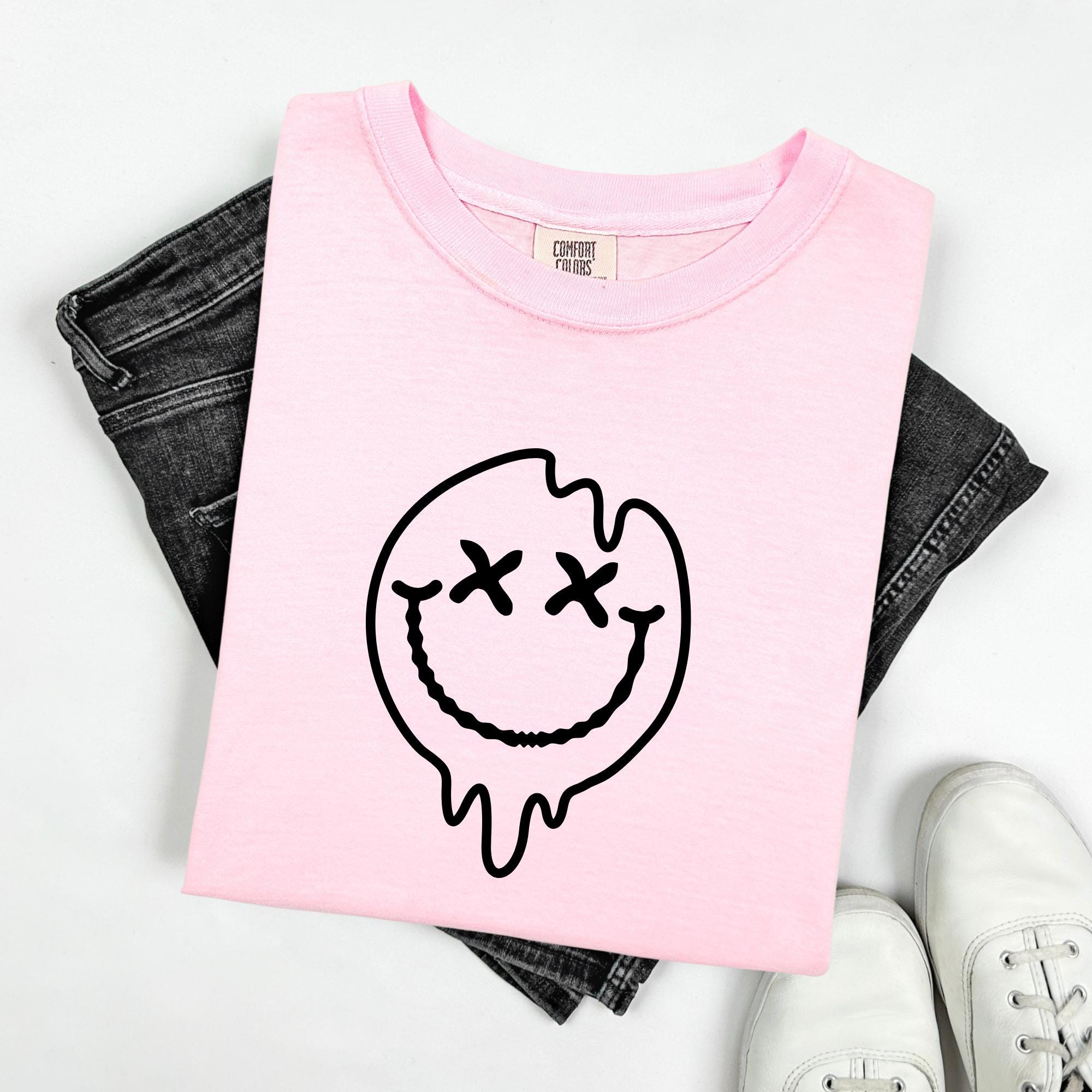 Melting Smiley Face SVG Bundle, Retro Drip Emoji Graphics, Digital ...