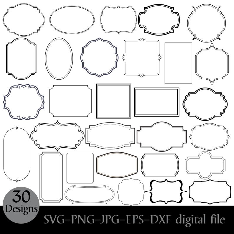Classic Frames Svg Bundle, Labels Svg Png, Label Borders Svg Jpg Eps ...