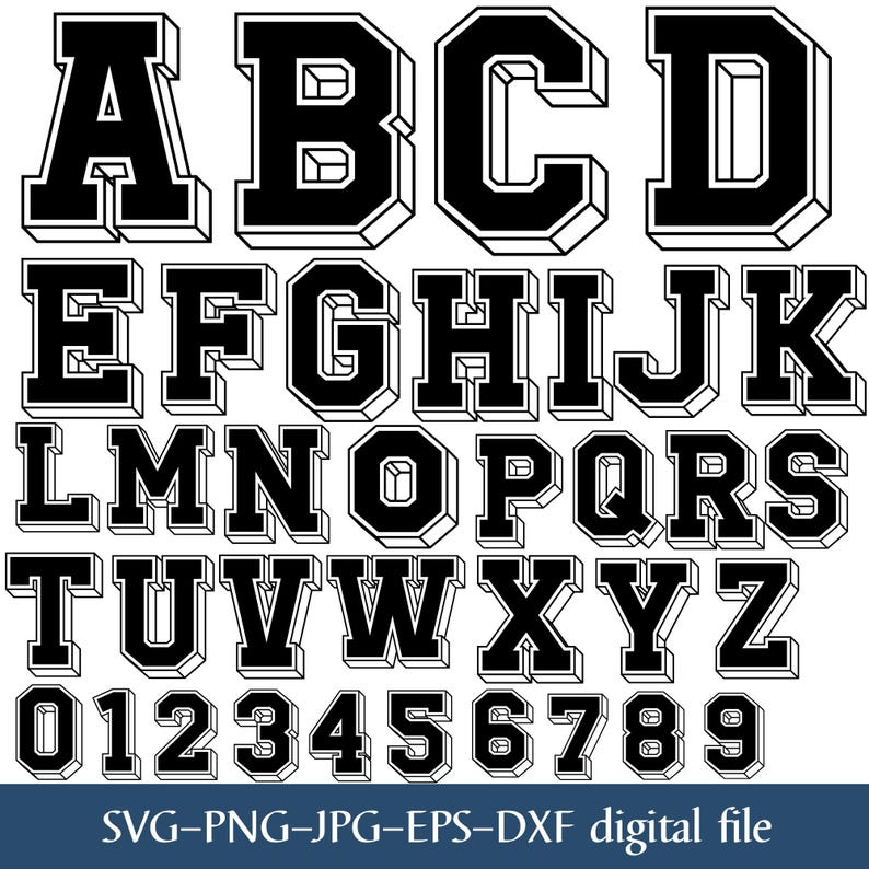Varsity Font Svg, Jersey Font Svg, Varsity Letters Svg, Sports Football ...