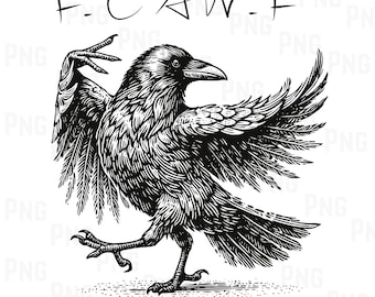 Diseño divertido de cuervo gótico: Humor de pájaro oscuro (Descarga digital)