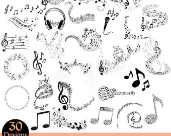 Music Notes Svg Bundle, Musical Notes Clipart Svg Png Jpg Eps, Music Notes Svg, Cricut Cut Files, Instant Download
