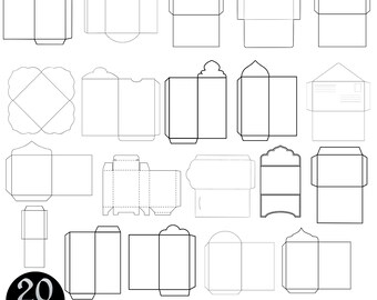 Envelope Template SVG Bundle | Money Blank Templates | Card Making PNG Jpg Eps | Instant Download