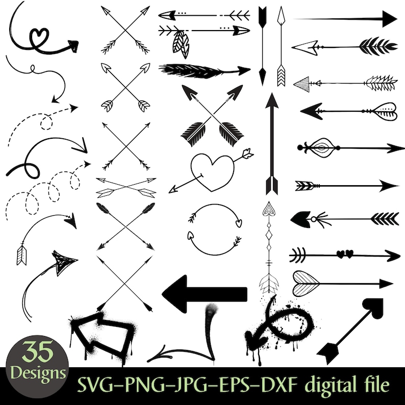 Arrows SVG Bundle, Archery Arrows SVG Jpg Eps Png Dxf, Arrow SVG ...