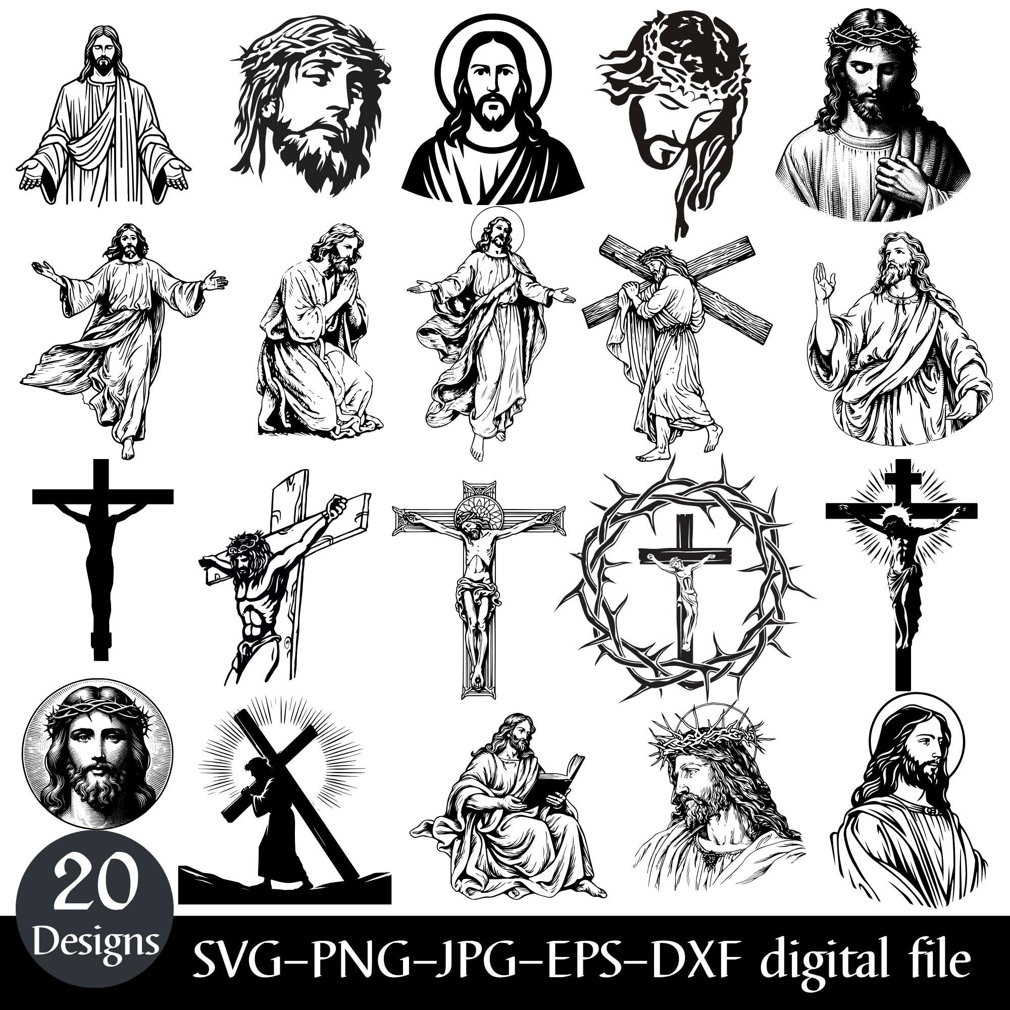 Jesus Christ SVG Bundle, Christian Png, Catholic Svg, Religion Svg Jpg ...