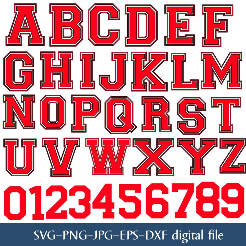 Varsity Font Svg, Jersey Font Svg, Varsity Letters Svg, Sports Football ...