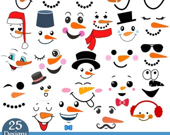 Snowman Faces SVG Big Bundle | Snowman Bundle SVG | Snowman Clipart | Christmas Svg Png Eps | Christmas Elements Png | Snowman Vector