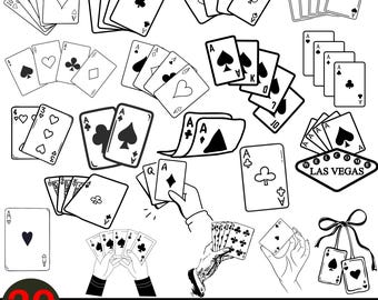 Playing Cards SVG Bundle, Poker Casino Card Designs, Card Game Clipart, Gambling Vector Set, Digital Download