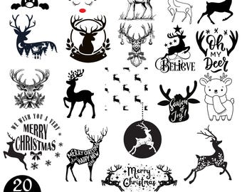 Christmas Deer SVG Bundle: Holiday Reindeer Designs (Digital Download)