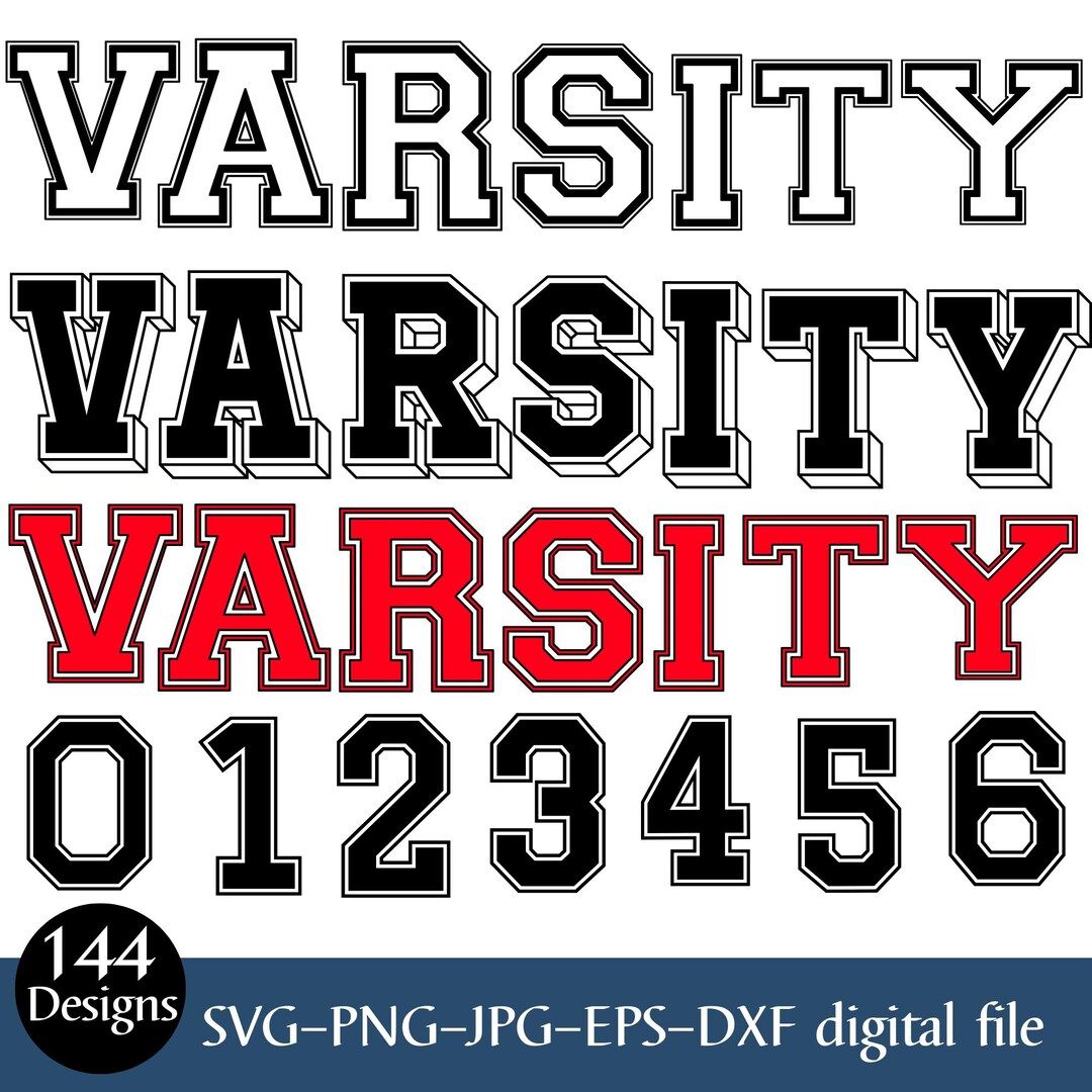 Varsity Font Svg, Jersey Font Svg, Varsity Letters Svg, Sports Football ...