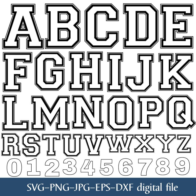 Varsity Font Svg, Jersey Font Svg, Varsity Letters Svg, Sports Football ...