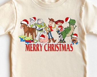 Disney Toy Story Merry Christmas Shirt for Kids, Toy Story Merry Christmas Toddler Shirt, Woody Christmas T-Shirts, Buzz Christmas Shirt
