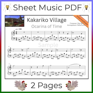 Kakariko Village Piano Sheet Music | The Legend of Zelda: Ocarina of Time | Intermediate Video Game Folk | Digital PDF