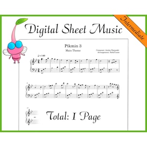Pikmin 3 Huvudtema Piano Noter PDF – Söt & Ljuv Spelmusik – Medel – Direkt Nedladdning