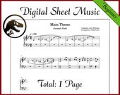 Jurassic Park Theme Piano Sheet Music PDF – Iconic & Famous Movie Music – Beginner – Instant Download