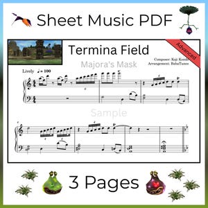 Termina Field Majora's Mask Piano Sheet Music PDF | Advanced Authentic Package | Zelda Overworld Heroic Orchestral March Score