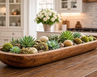 Exclusive New size limited time offer - only 5 available. 36"in. Long Rustic Dough Bowl Centerpiece | 3ft. Hand Carved Wooden Farmhouse Tray