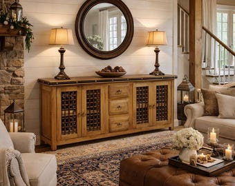 Luxury Rustic Farmhouse Sideboard– Solid Wood Modern Cabinet | Buffet