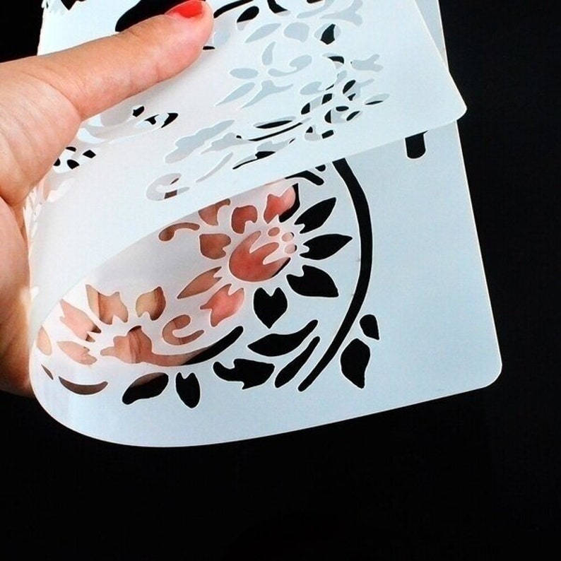 32 Stencil Per Pittura Mandala 15x15 Cm, Sagome In Plastica PET Riutilizzabili, Per Pareti, Tela, Legno E Tessuti, DIY - 3