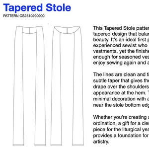 Tapered Priest Stole Pattern for experienced sewists (download)