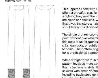 Tapered Priest Stole with Orphrey Pattern for experienced sewists (download)