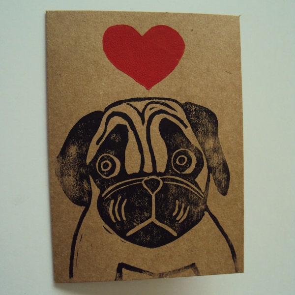 I Love You. Handmade Pug Valentine